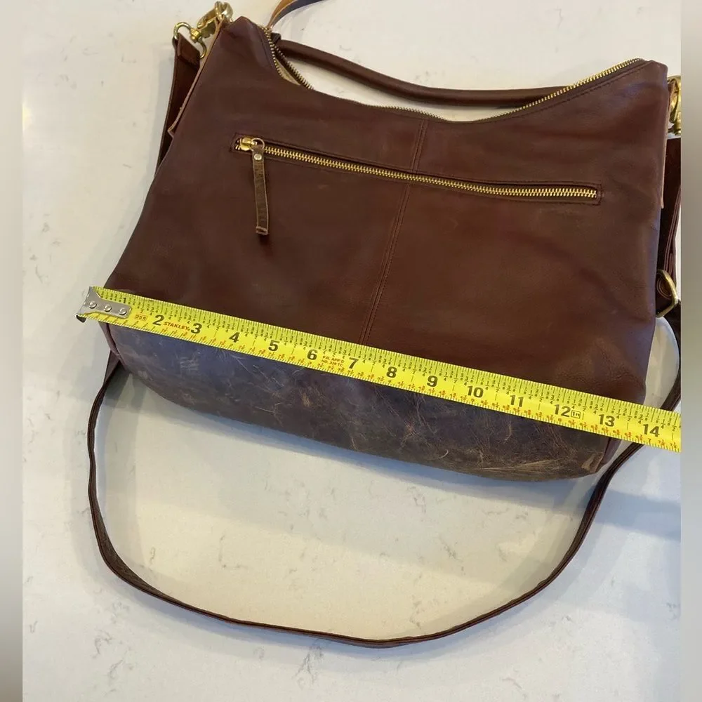 Osgoode Marley 100% Leather Distress Patina Thea 2 Way Chocolate Brown Hobo bag